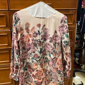 346 Brooks Brothers Pink Floral Long Sleeve Dress see photos as description EUC